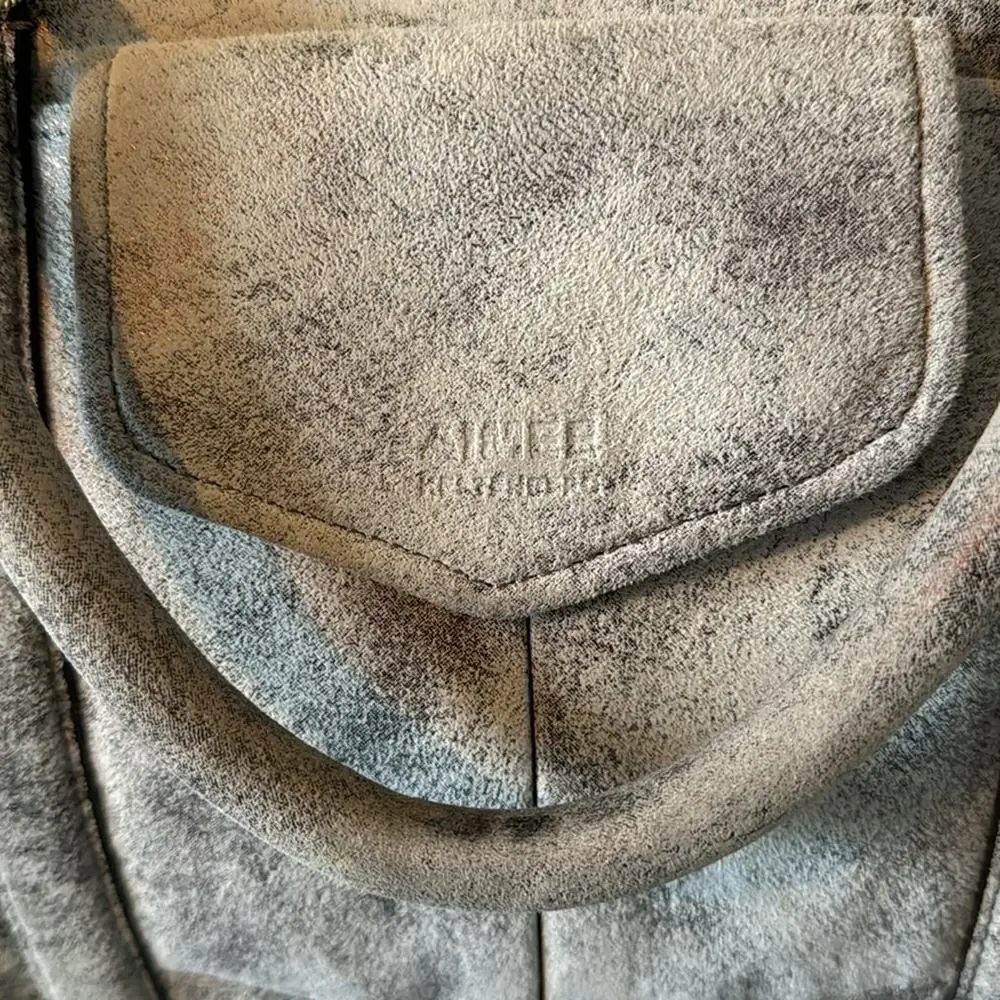AIMEE KESTENBERG GRAY/ IRIDESCENT ROSE GOLD HESTON SATCHEL W/ GOLD HARDWARE - Picture 6 of 16